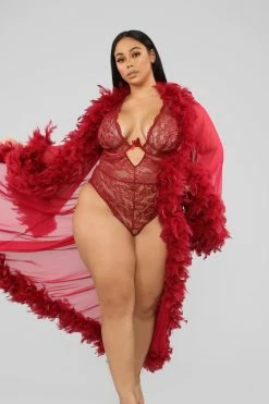 Fashion Nova Bedroom Eyes Robe - Wine