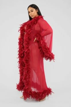 Fashion Nova Bedroom Eyes Robe - Wine