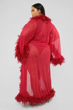 Fashion Nova Bedroom Eyes Robe - Wine