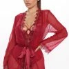 Fashion Nova New Lover Robe - Burgundy