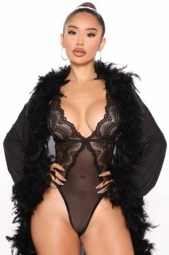 Cheap 😍 Fashion Nova Light As A Feather Mesh Long Robe - Black Sexy Sleepwear ⌛ 18 Fashion Nova Light As A Feather Mesh Long Robe - Black Sexy Sleepwear