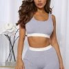 Fashion Nova Pajama Sets Staying The Night PJ Short Set - Heather Grey