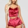 Fashion Nova Feeling Soft Pajama Set - Red