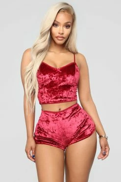 Fashion Nova Feeling Soft Pajama Set - Red