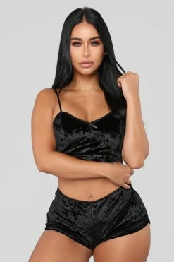 Fashion Nova Feeling Soft Pajama Set - Black Pajama Sets