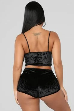 Fashion Nova Feeling Soft Pajama Set - Black Pajama Sets