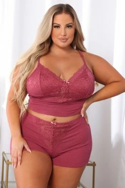 Fashion Nova Wake Up With You PJ Set - Rose