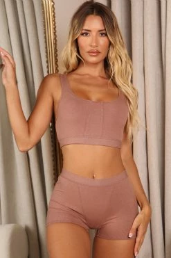 Fashion Nova Keep It Casual PJ Boyshort Set - Mocha