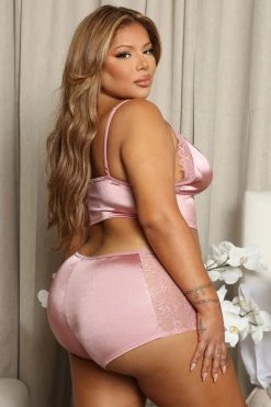 Fashion Nova Special Dates Satin PJ Short Set - Rose