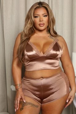 Deals ๐ Fashion Nova Special Dates Satin PJ Short Set - Mocha ๐ 11 Fashion Nova Special Dates Satin PJ Short Set - Mocha