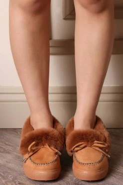 Fashion Nova Feels Like Home Slippers - Chestnut