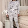 Fashion Nova Pajama Sets Comfy Mood PJ Plush Jogger Set - Grey/combo