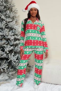 Fashion Nova Christmas Everyday PJ Pant Set - Red/combo