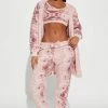 Fashion Nova Cozy Mornings Sherpa PJ Robe Set - Pink/combo Pajama Sets