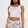 Fashion Nova Give Me Attention PJ Boyshort Set - White/combo Pajama Sets