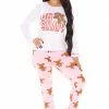 Fashion Nova Pajama Sets Oh Snap Cookie PJ Jogger Set - Pink/combo