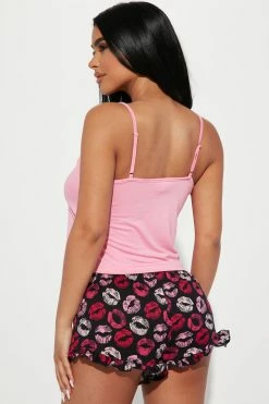 Fashion Nova Pajama Sets Flawless Kisses PJ Short Set - Pink/combo
