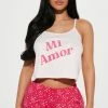 Fashion Nova Mi Amor PJ Short Set - Pink/combo