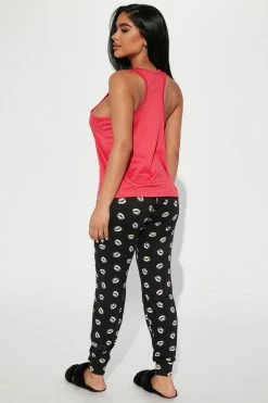 Fashion Nova Pajama Sets Call Me Babe PJ Jogger Set - Pink/combo