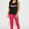 Fashion Nova Pajama Sets Princess Power PJ Jogger Set - Hot Pink/combo