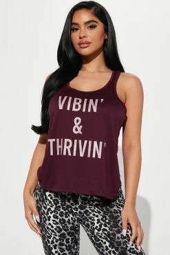 Fashion Nova Vibe And Thrive PJ Jogger Set - Purple/combo Pajama Sets