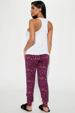 Fashion Nova Pajama Sets Savage Love PJ Jogger Set - White/combo