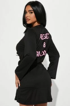 Fashion Nova Pajama Sets Grow And Glow PJ Robe Set - Hot Pink/combo