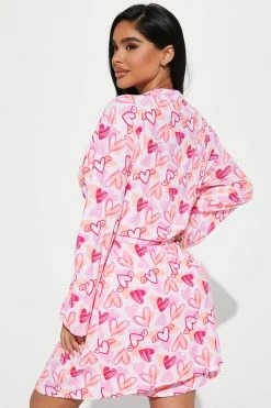 Fashion Nova Love To Nap PJ Robe Set - White/combo