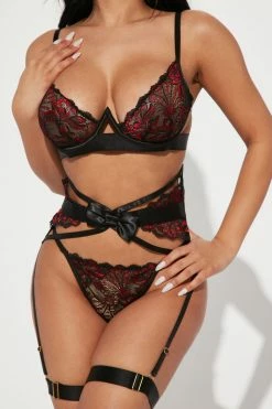 Deals โค๏ธ Fashion Nova Lovers Magic Touch 3 Piece Set - Black/Red ๐ 6 Fashion Nova Lovers Magic Touch 3 Piece Set - Black/Red