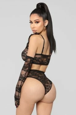 Fashion Nova Sexy Sleepwear Feels Good Being Bad 3 Piece Set - Black