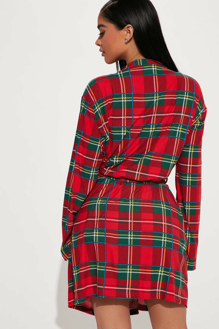 Fashion Nova Santa Don't Judge Me PJ Robe Set - Green/combo