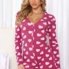 Fashion Nova Pajama Rompers & Jumpsuits Heart To Heart Ribbed PJ Romper Onesie - Purple