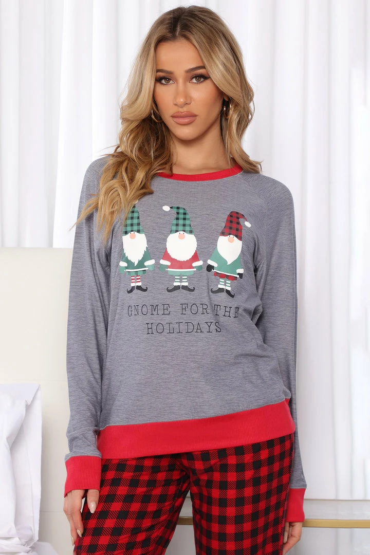 Brand new ๐ Fashion Nova Santa Is My Gnomeboy Holiday PJ Set - Grey/combo ๐ 6 Fashion Nova Santa Is My Gnomeboy Holiday PJ Set - Grey/combo