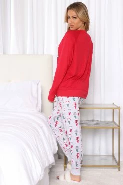 Fashion Nova Pajama Sets Gnome Fam Holiday PJ Set - Red/combo