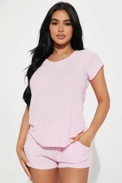 Fashion Nova Always Napping PJ Short Set - Pink