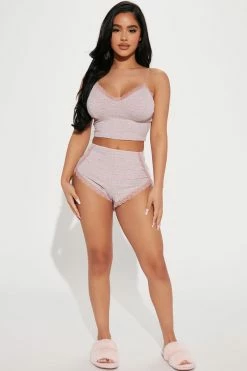 Fashion Nova Pajama Sets Sleepy Dreamer PJ Short Set - Rose