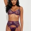 Cheap 🔔 Fashion Nova Send Me A Gift Lace Garter 3 Piece Set - Purple/combo Sexy Sleepwear 🎁 1 Fashion Nova Send Me A Gift Lace Garter 3 Piece Set - Purple/combo Sexy Sleepwear