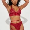 Fashion Nova Pretty In Lace 2 Piece Set - Red
