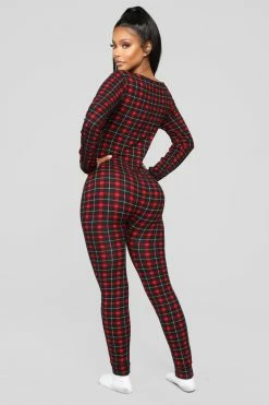 Fashion Nova Where's My Coffee Jumpsuit - Black/Red