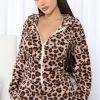 Fashion Nova Teddy Baby PJ Romper Onesie - Leopard