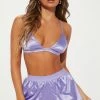 Fashion Nova Don't Text Me Satin 2 Piece Set - Lavender