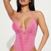 Fashion Nova I Can Take You There Mesh Teddy - Fuchsia Sexy Sleepwear
