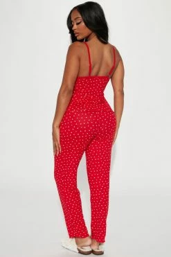 Fashion Nova Heart You PJ Jogger Set - Red/White Pajama Sets