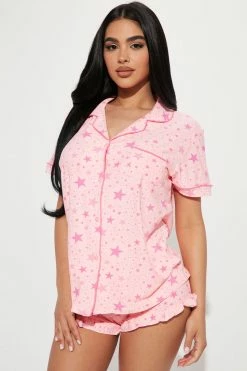 Fashion Nova Pajama Sets Seeing Stars PJ Short Set - Pink