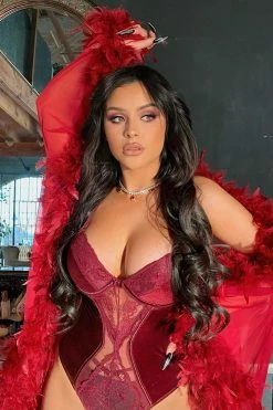 Fashion Nova Bedroom Eyes Robe - Wine