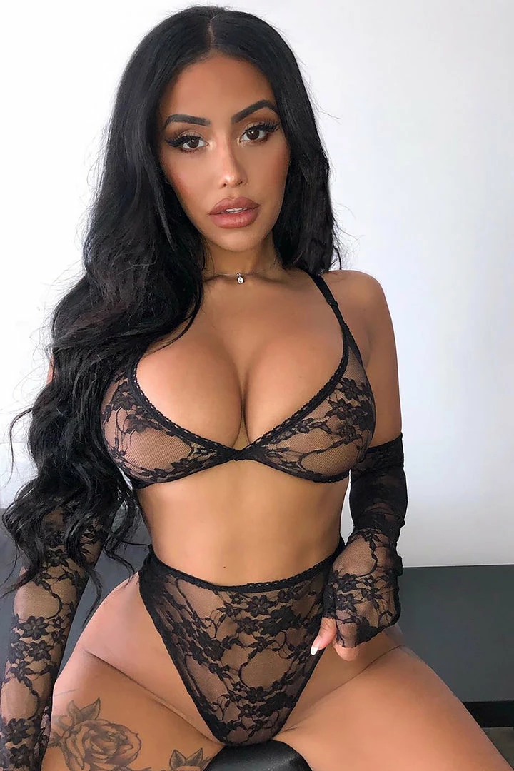 Fashion Nova Sexy Sleepwear Feels Good Being Bad 3 Piece Set - Black