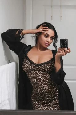 Fashion Nova Hit The Snooze Print Sleep Gown - Leopard