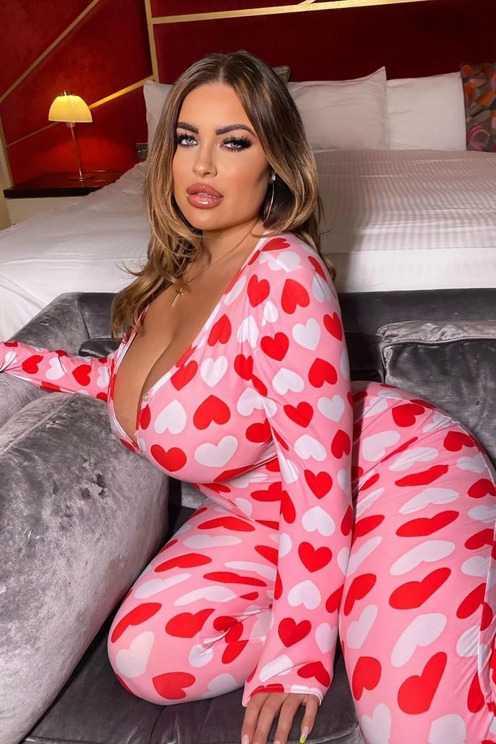 Hot Sale โจ Fashion Nova Pajama Rompers & Jumpsuits I Heart You PJ Onesie - Red/combo ๐งจ 11 Fashion Nova Pajama Rompers & Jumpsuits I Heart You PJ Onesie - Red/combo