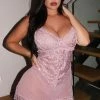 Fashion Nova Sexy Sleepwear Keep Her Secret Lace Babydoll - Mauve