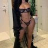 Cheap 😍 Fashion Nova Light As A Feather Mesh Long Robe - Black Sexy Sleepwear ⌛ 1 Fashion Nova Light As A Feather Mesh Long Robe - Black Sexy Sleepwear
